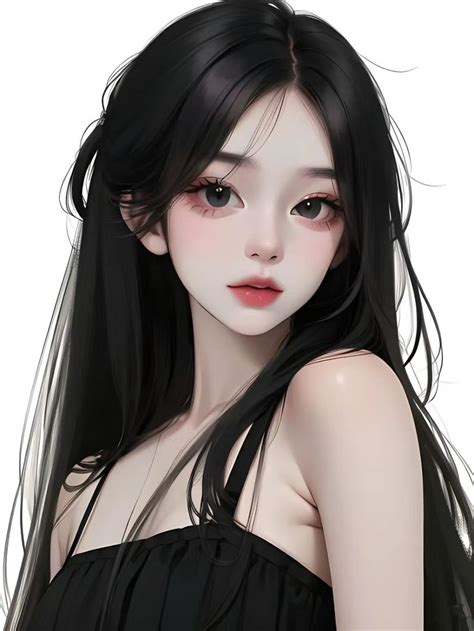 anime long black hair